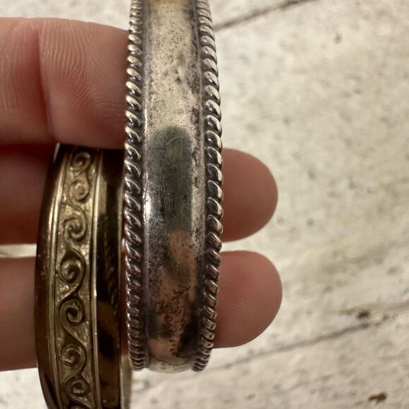 Vintage Lot Of 4 Solid Sterling Cuff Bracelets - Picture 14 of 14